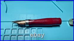 Rare Parker 75 Sterling Silver 14k Gold M Nib Fountain Pen Red Section USA