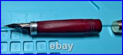 Rare Parker 75 Sterling Silver 14k Gold M Nib Fountain Pen Red Section USA