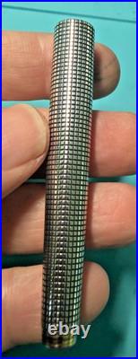 Rare Parker 75 Sterling Silver 14k Gold M Nib Fountain Pen Red Section USA