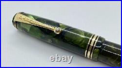 Rare! Parker Depression Pen, Green Marble, Springy, 14k Med Nib, USA