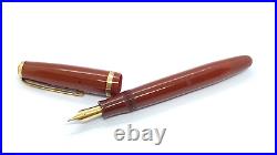 Rare Parker Overmax Duofold Pen, Terracotta Brown, Springy 14k Bold Nib, Denmark