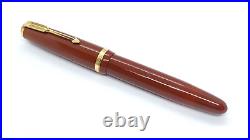 Rare Parker Overmax Duofold Pen, Terracotta Brown, Springy 14k Bold Nib, Denmark