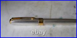 Rare Parker Sonnet Fountain Pen Solid 925 Silver Chevron 18 Carat Gold Nib