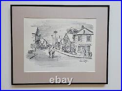 Rare Pen & Ink Etching By SAM COTY (1908 1985) Street scene