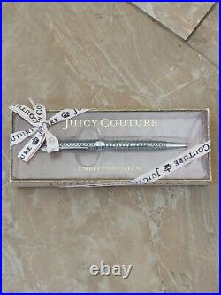 Rare Retro Juicy Couture Embellished Silver Crystal Pen New In Box