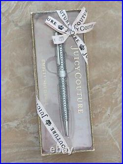 Rare Retro Juicy Couture Embellished Silver Crystal Pen New In Box