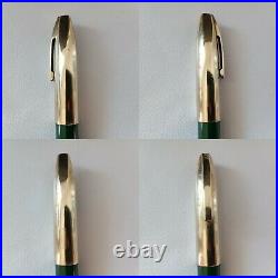 Rare Sheaffer PFM Fountain Pen Green / Gold Cap Nib 14 K USED Conditions #1