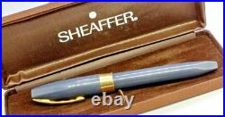 Rare Sheaffer Pfm Fountain Pen Made USA Gold Nib 14k Gray Pen For Men 1960