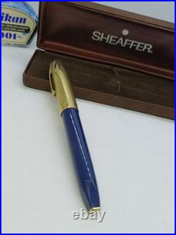 Rare Sheaffer Pfm Fountain Pen Made USA Gold Nib 14k Navy Blue Pen For Men 1960 Rare Sheaffer Pfm Fountain Pen Made USA Gold Nib 14k Navy Blue Pen For Men 1960