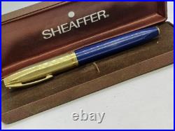 Rare Sheaffer Pfm Fountain Pen Made USA Gold Nib 14k Navy Blue Pen For Men 1960 Rare Sheaffer Pfm Fountain Pen Made USA Gold Nib 14k Navy Blue Pen For Men 1960