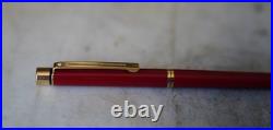 Rare Sheaffer Targa Slim Red Lacquer Fountain Pen 18K Solid Gold Nib