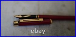 Rare Sheaffer Targa Slim Red Lacquer Fountain Pen 18K Solid Gold Nib