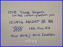 Rare Tibaldi Impero Celluloid #i030 Limited Edition Fountain Pen Mint