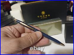 Rare USA Cross Century Classic Matte Blue And 23kt Gold Ballpoint Pen New Gift