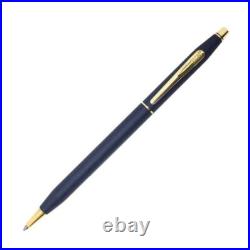 Rare USA Cross Century Classic Matte Blue And 23kt Gold Ballpoint Pen New Gift