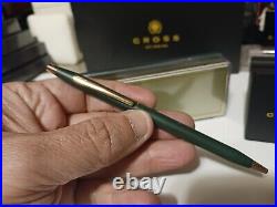 Rare USA Cross Century Classic Matte Green And 23kt Gold Ballpoint Pen New Gift