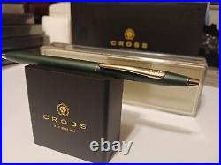 Rare USA Cross Century Classic Matte Green And 23kt Gold Ballpoint Pen New Gift