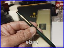 Rare USA Cross Century Classic Matte Green And 23kt Gold Ballpoint Pen New Gift