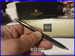 Rare USA Cross Century Classic Matte Green And 23kt Gold Ballpoint Pen New Gift