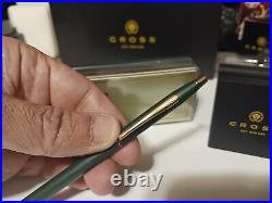 Rare USA Cross Century Classic Matte Green And 23kt Gold Ballpoint Pen New Gift