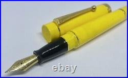 Rare VISCONTI MONTE CARLO Mandarin Yellow Fountain Pen- F Nib- Bakelite- Italy
