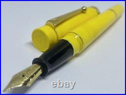 Rare VISCONTI MONTE CARLO Mandarin Yellow Fountain Pen- F Nib- Bakelite- Italy