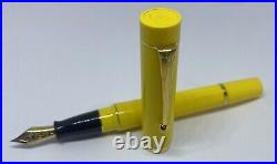 Rare VISCONTI MONTE CARLO Mandarin Yellow Fountain Pen- F Nib- Bakelite- Italy