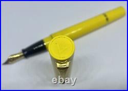 Rare VISCONTI MONTE CARLO Mandarin Yellow Fountain Pen- F Nib- Bakelite- Italy