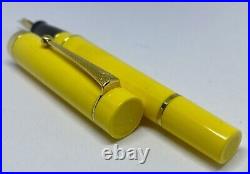 Rare VISCONTI MONTE CARLO Mandarin Yellow Fountain Pen- F Nib- Bakelite- Italy