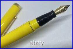 Rare VISCONTI MONTE CARLO Mandarin Yellow Fountain Pen- F Nib- Bakelite- Italy