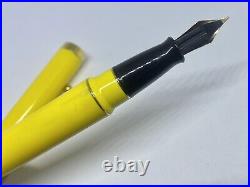 Rare VISCONTI MONTE CARLO Mandarin Yellow Fountain Pen- F Nib- Bakelite- Italy