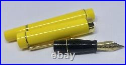 Rare VISCONTI MONTE CARLO Mandarin Yellow Fountain Pen- F Nib- Bakelite- Italy