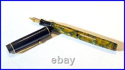 Rare! Valentine Pen, 03, Transparent Green Marble, Firm, 14k Medium Nib