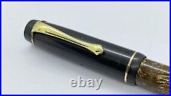 Rare! Valentine Pen, 04, Brown Pin Stripe, Semi Flex, 14k Medium Nib