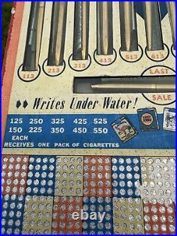 Rare Vintage Cigarette Advertising Punch Card Original Sealed Ball Point Pens