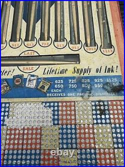 Rare Vintage Cigarette Advertising Punch Card Original Sealed Ball Point Pens