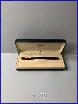 Rare Vintage Cross Fountain M Pen Rare Matte Black Gold Trim Shell Oil Company