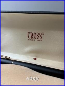 Rare Vintage Cross Fountain M Pen Rare Matte Black Gold Trim Shell Oil Company