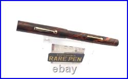 Rare Vintage Edison 2 1/2 Red Mottled Hard Rubber Fountain Pen #2 14K Fine nib