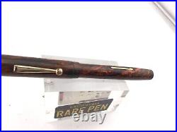 Rare Vintage Edison 2 1/2 Red Mottled Hard Rubber Fountain Pen #2 14K Fine nib