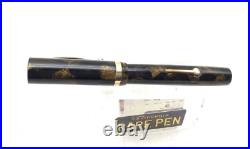 Rare Vintage Edison OS CELLULOID Black Bronze Fountain Pen #8 14K Med nib