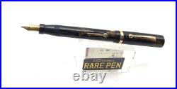 Rare Vintage Edison OS CELLULOID Black Bronze Fountain Pen #8 14K Med nib