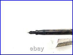 Rare Vintage Edison OS CELLULOID Black Bronze Fountain Pen #8 14K Med nib