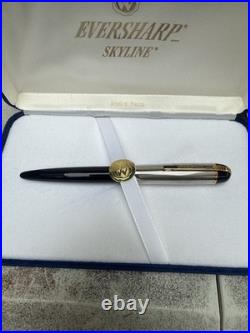 Rare Vintage Eversharp Skyline Gold & Black Fountain Pen with 14K Never Inked