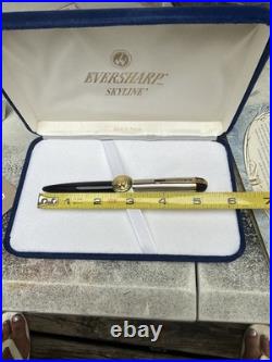 Rare Vintage Eversharp Skyline Gold & Black Fountain Pen with 14K Never Inked