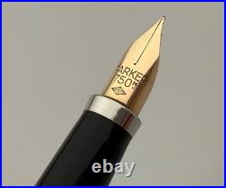 Rare Vintage Parker 35 Vintage Silver Plated Fountain Pen 18K Gold Nib