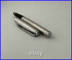 Rare Vintage Parker 35 Vintage Silver Plated Fountain Pen 18K Gold Nib