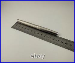 Rare Vintage Parker 35 Vintage Silver Plated Fountain Pen 18K Gold Nib