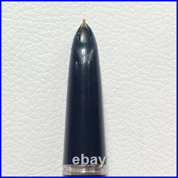 Rare Vintage Parker 51 Fountain Pen Navy / Gold Cap USDE In Good Nib F 14K