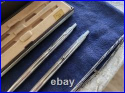 Rare Vintage Parker Ambassador Ballpoint Pen and Pencil Set Heavy Silver Plated